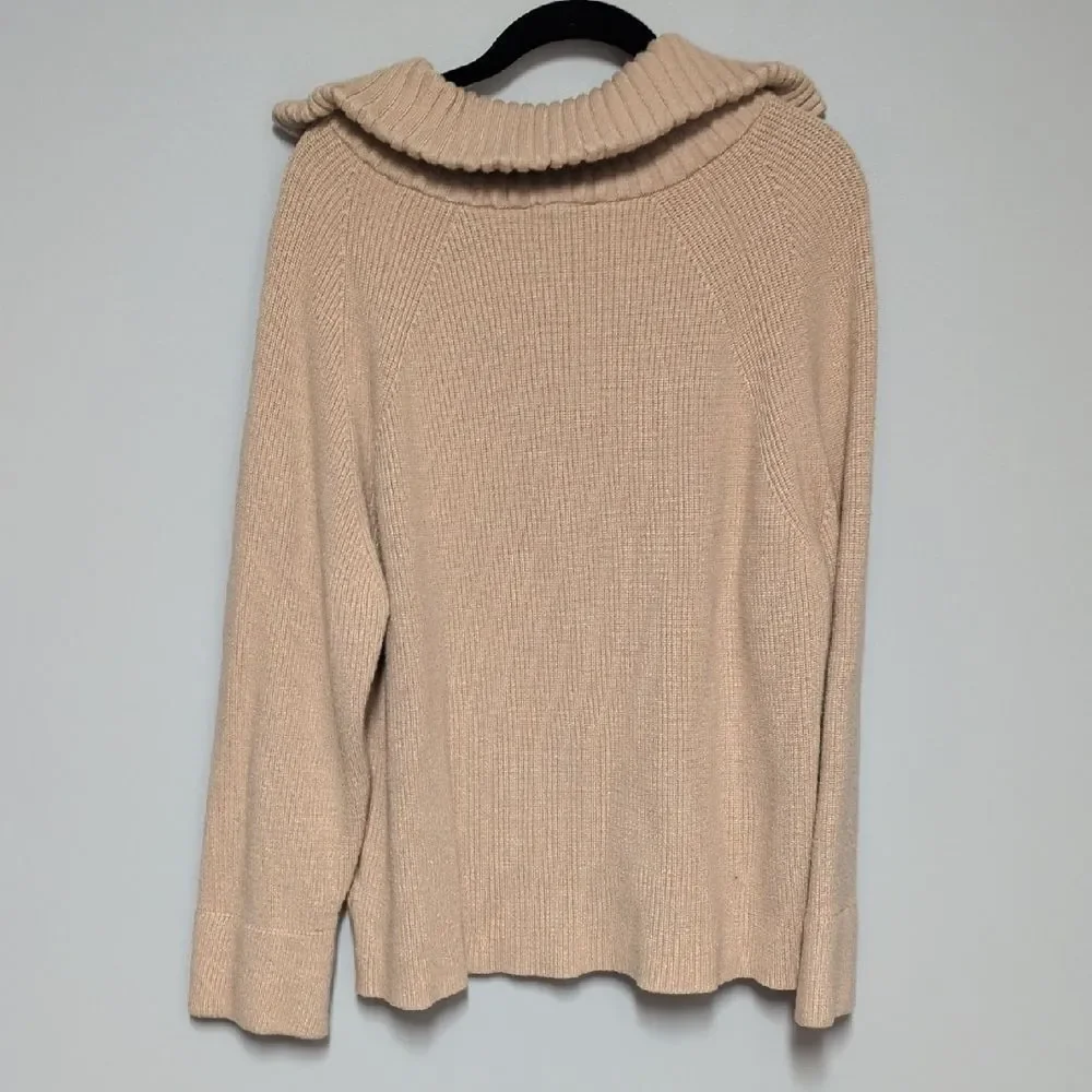 BTFBM Elegant Beige Cowl Neck Sweater